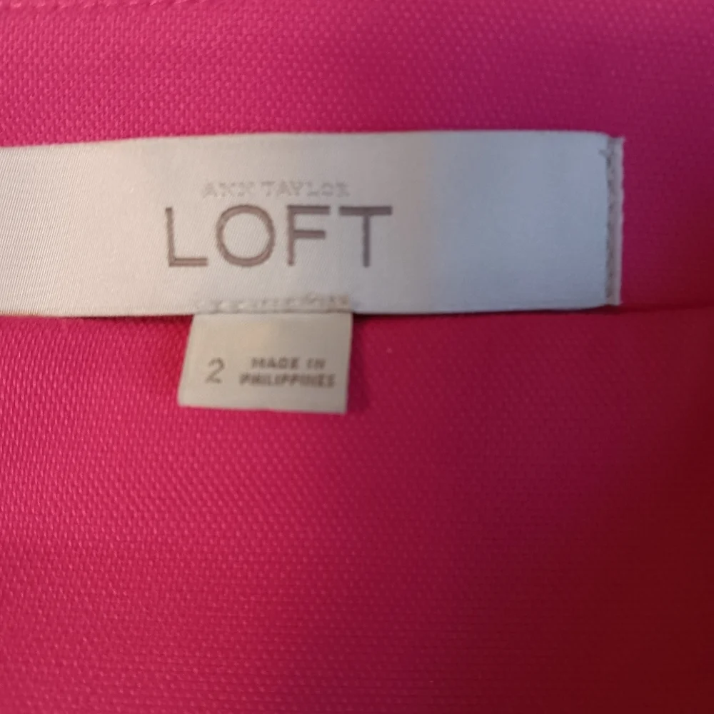 Ann Taylor Loft Women's Bright Pink Cotton Short Pencil Skirt With‎ Pockets